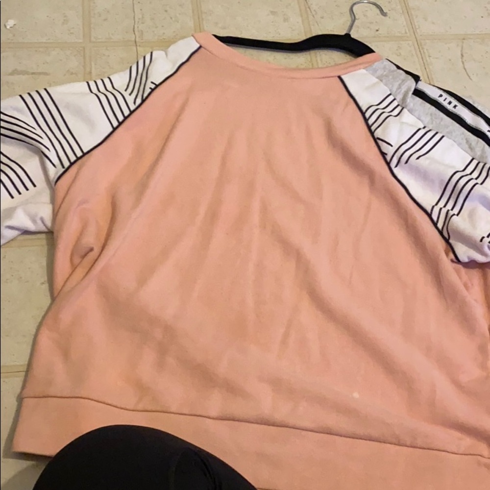 Pink by vs pull over with logo print